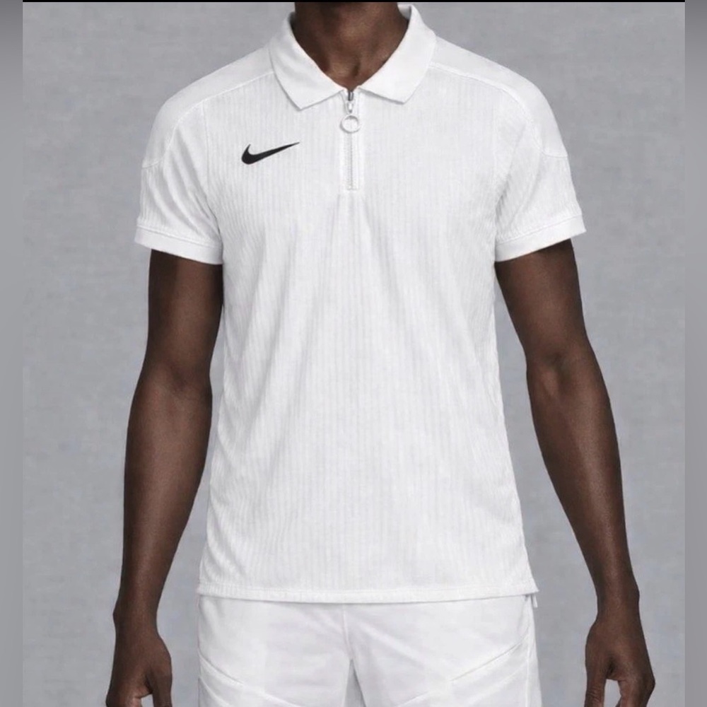 New Nike Court Dri-FIT ADV Textured Tennis Polo Shirt Mens Size MT HQ0792-100